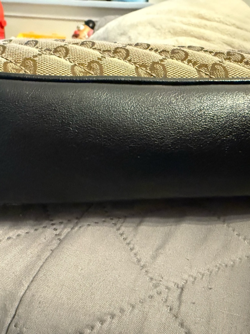 AUTHENTIC Gucci Monogram Matelasse Diagonal small GG Marmont chain shoulder bag - Picture 3 of 12